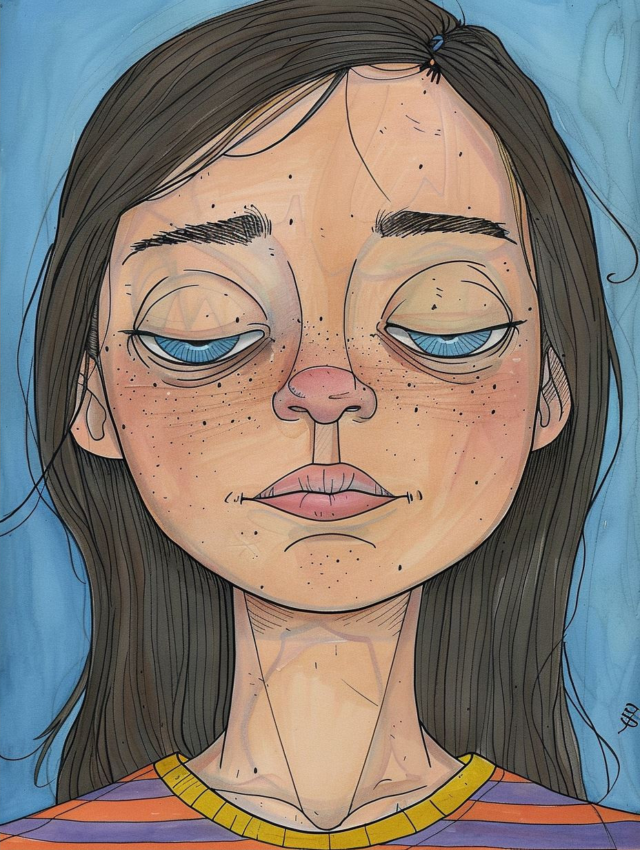 Melancholy Gazes in Ink and Color - Image 2