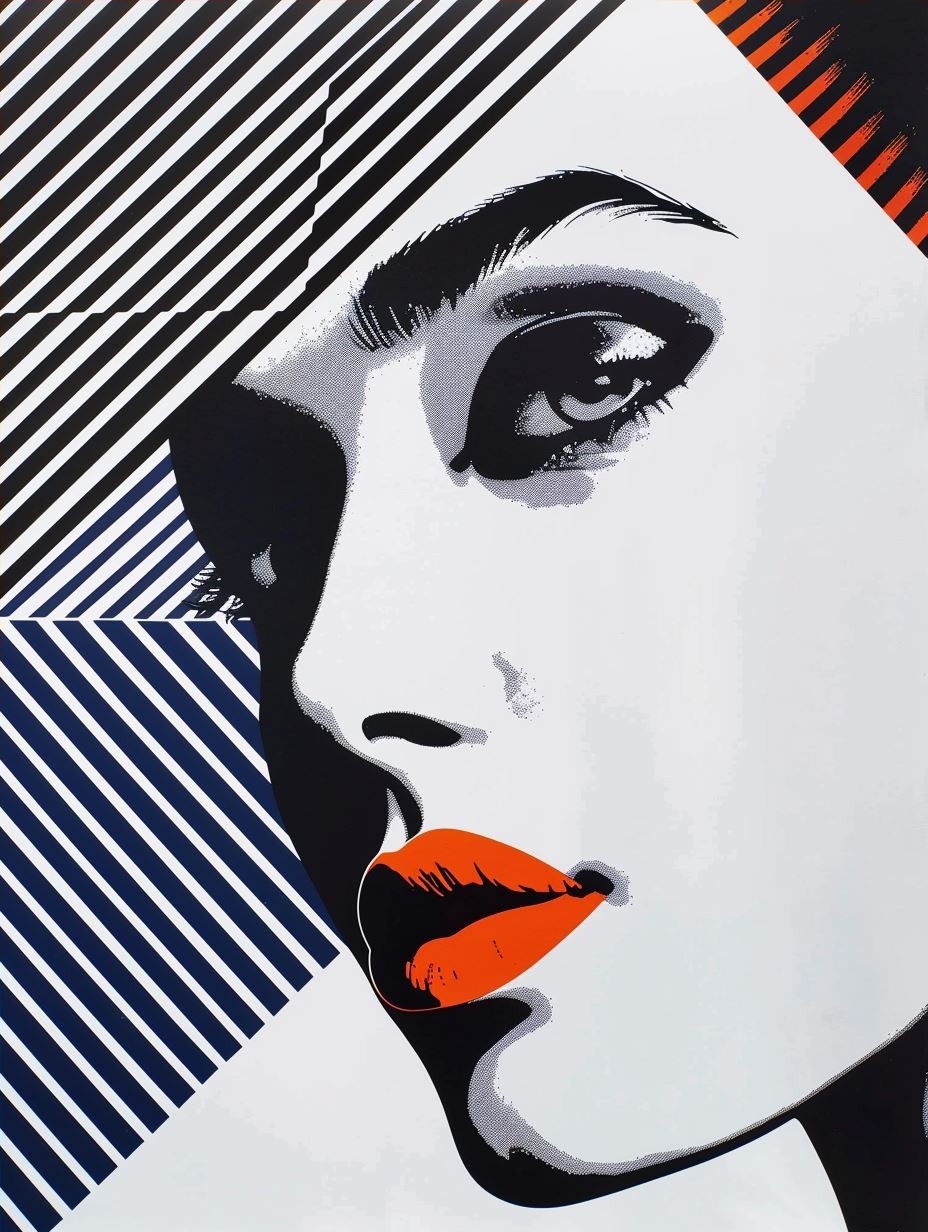 Bold Geometric Pop Art Portrait - Image 4