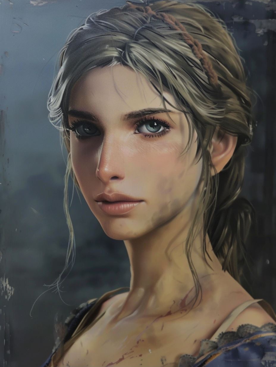 Ethereal Gaze of Dusty Elegance - Image 1