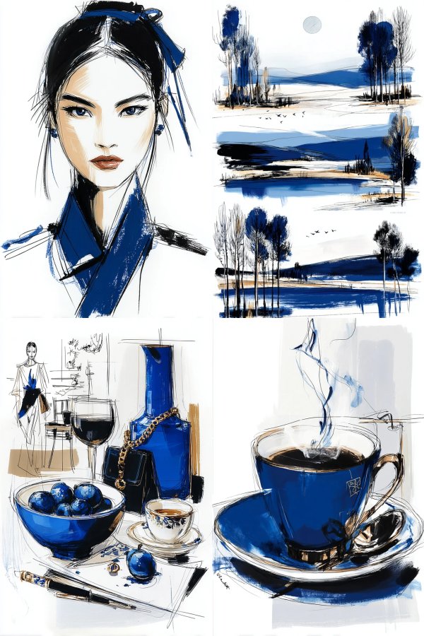 Azure Elegance: A Blue-Toned Art Collection