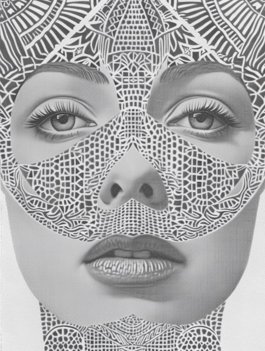 Intricate Geometric Mask Portrait