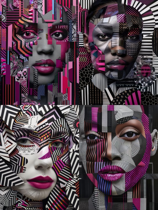 Geometric Soul: Abstract Portrait Collage