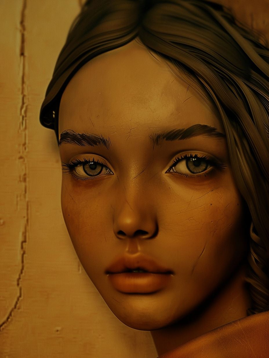 Cracked Porcelain Ethereal Portrait