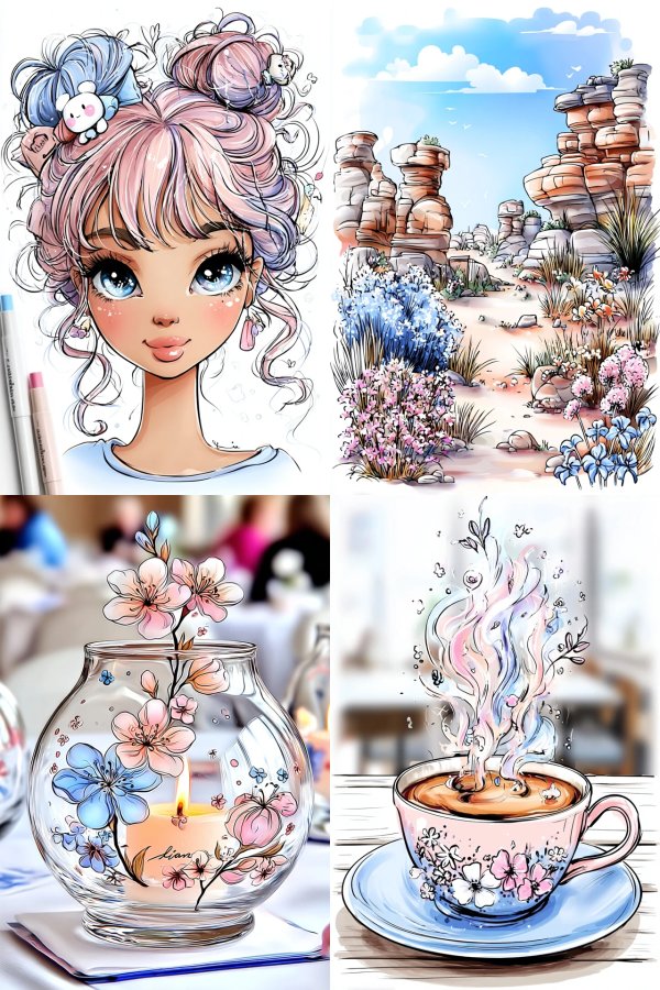 Whimsical Art and Floral Illustrations