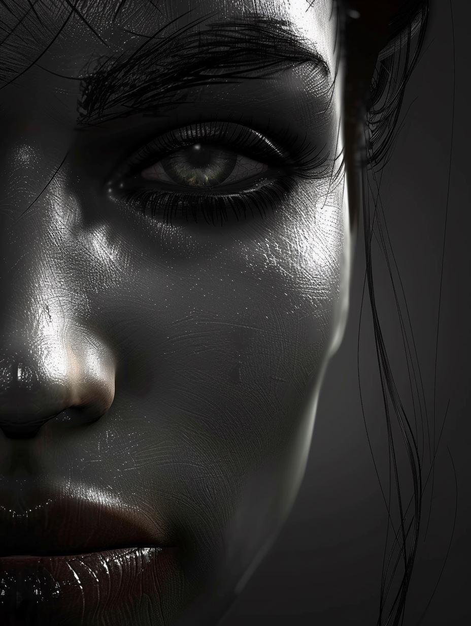 Dark Ethereal Chrome Portrait - Image 1
