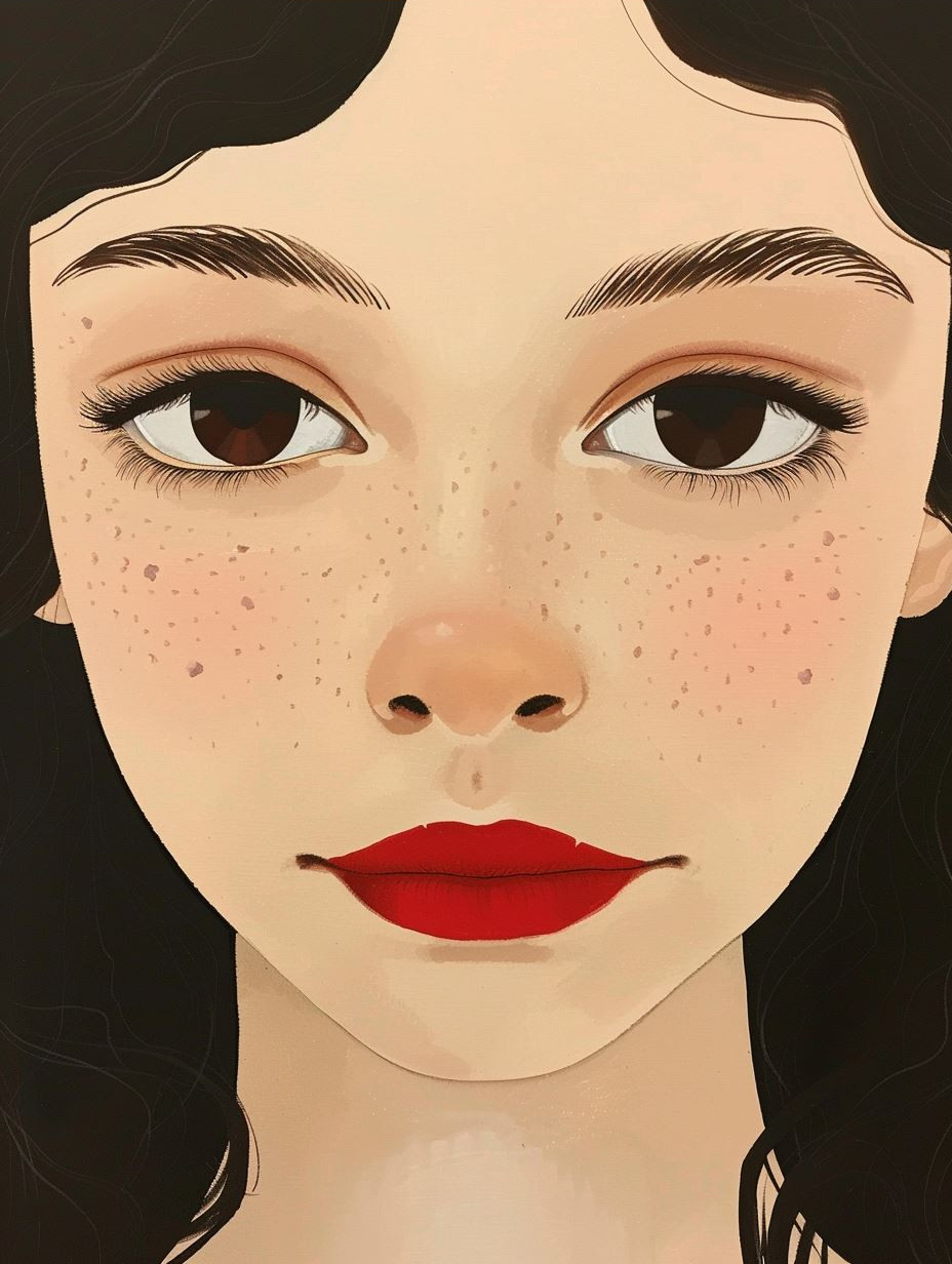 Digital Art Portraits of Freckled Women - Image 3