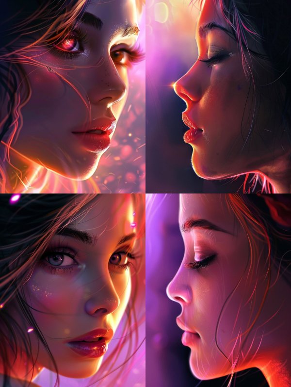 Neon Dreams: Ethereal Portraits