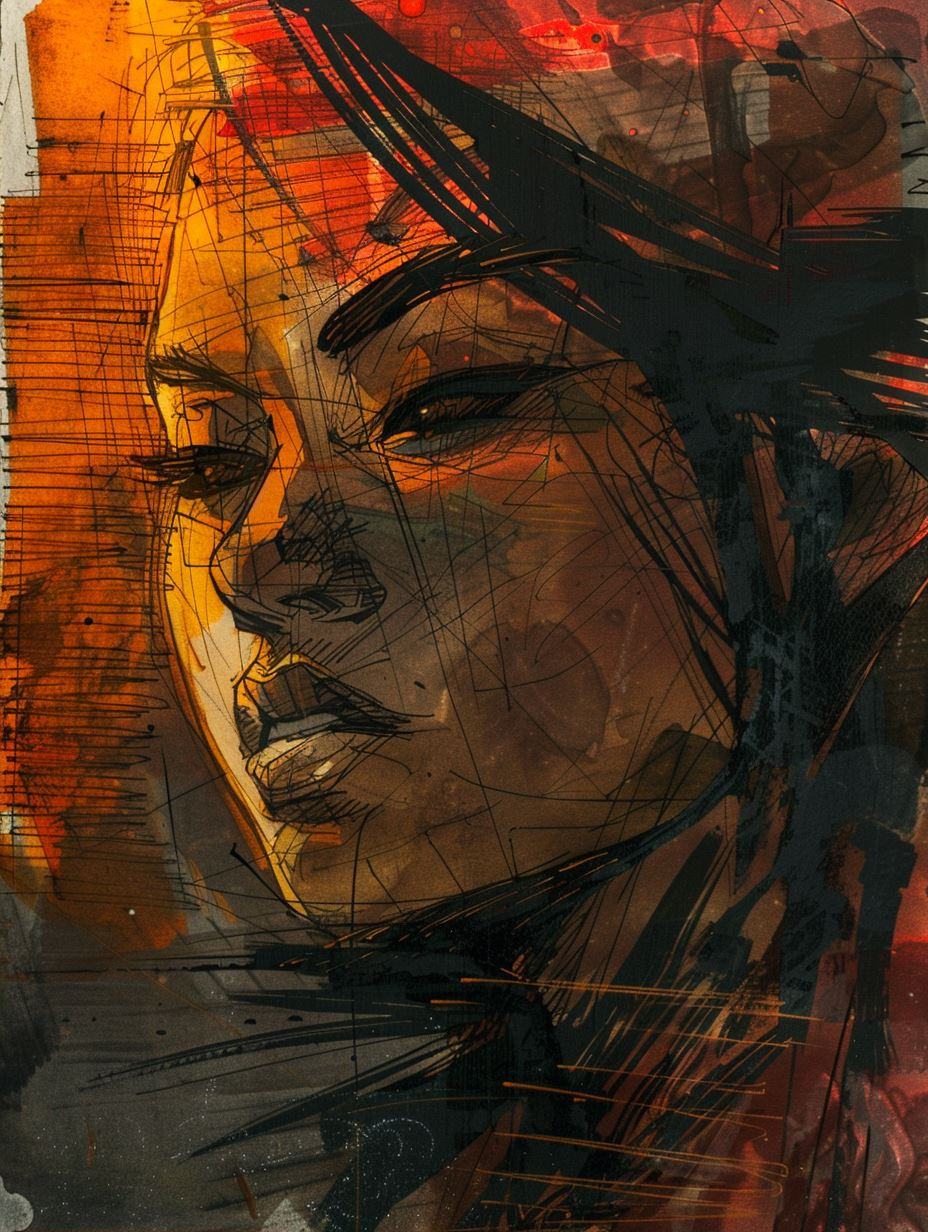 Fragmented Soul in Amber Glow - Image 2