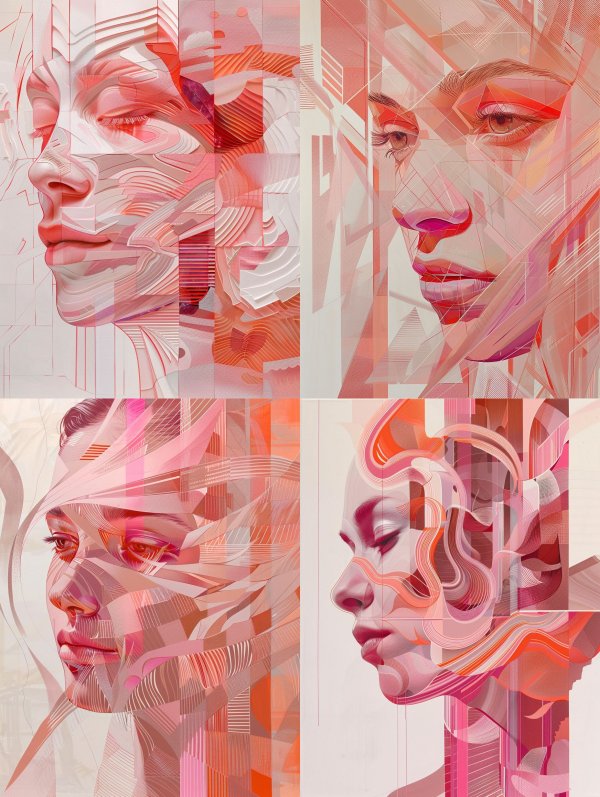 Fragmented Dreams in Coral Hues
