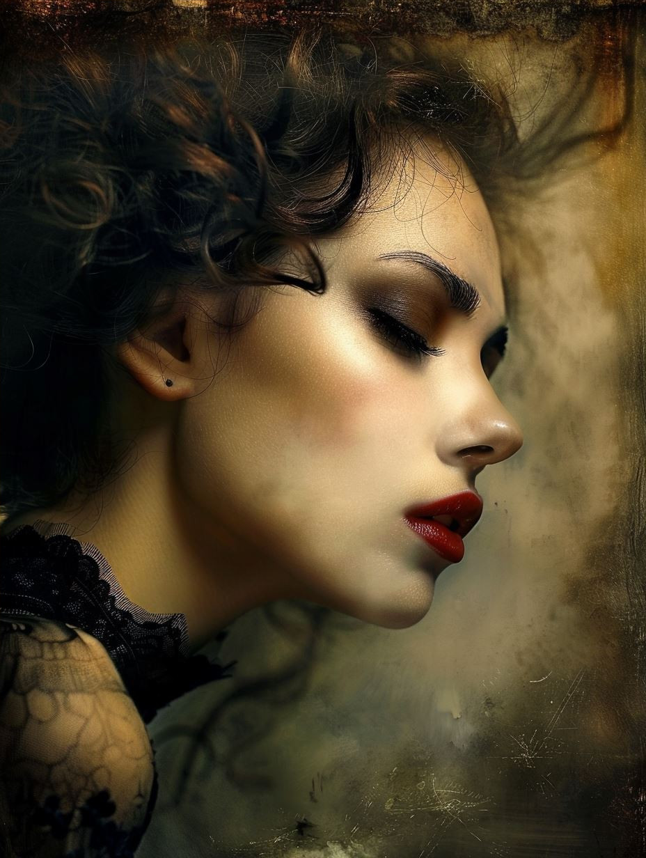 Gilded Decay Portrait of Elegance - Image 4