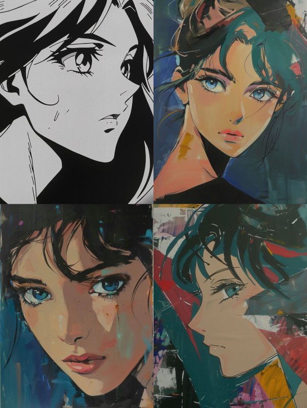 Anime Portrait Art Evolution Study