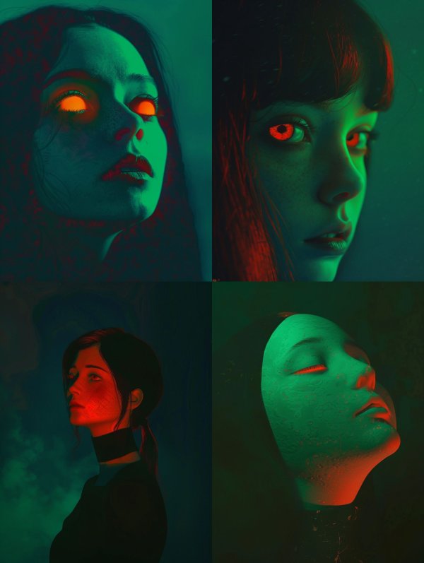 Neon Glow Ethereal Portraits