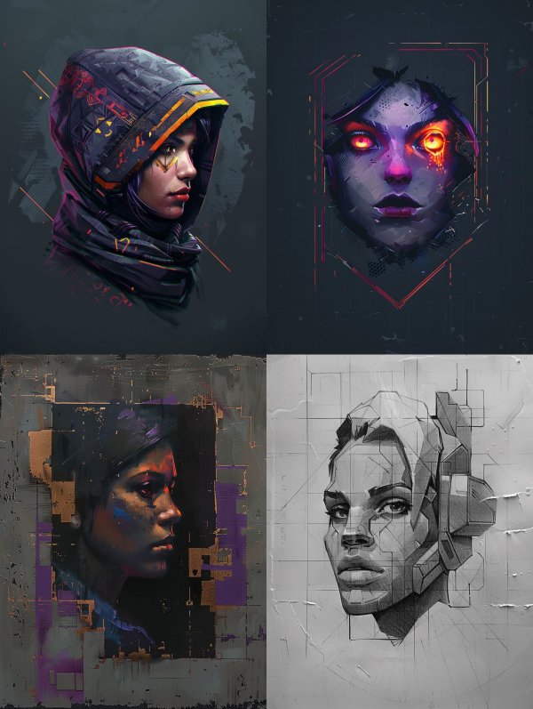 Cybernetic Portraits in Digital Grit