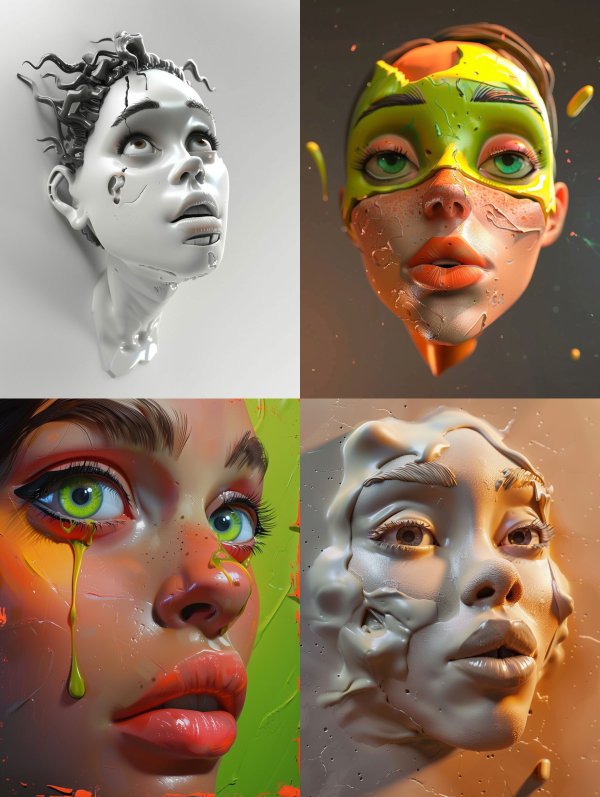 Surrealist Fluidity: The Art of Melting Faces