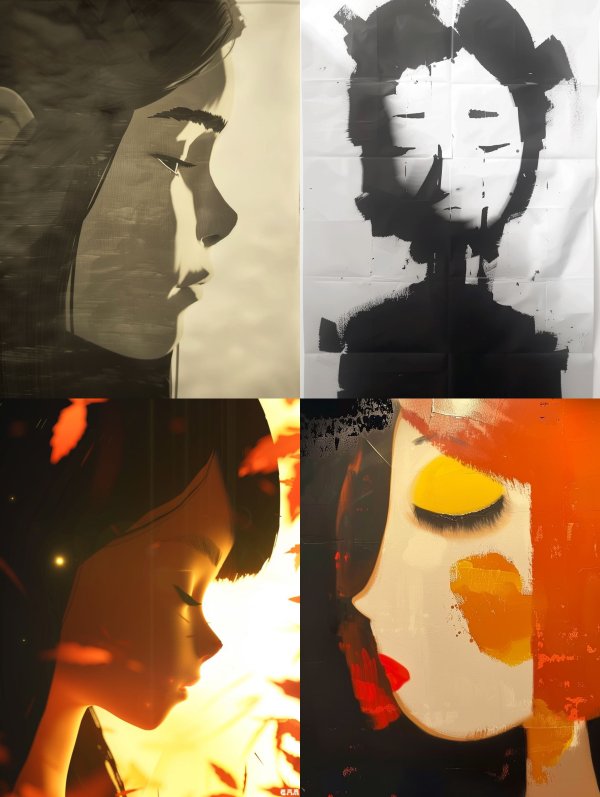 Melancholic Portraits in Contrast