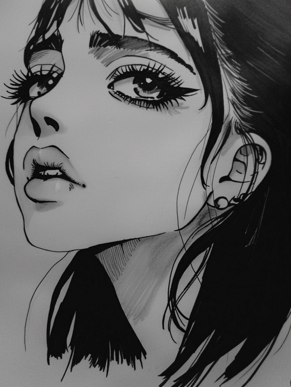 Ethereal Gazes: A Study in Stylized Portraits - Image 1
