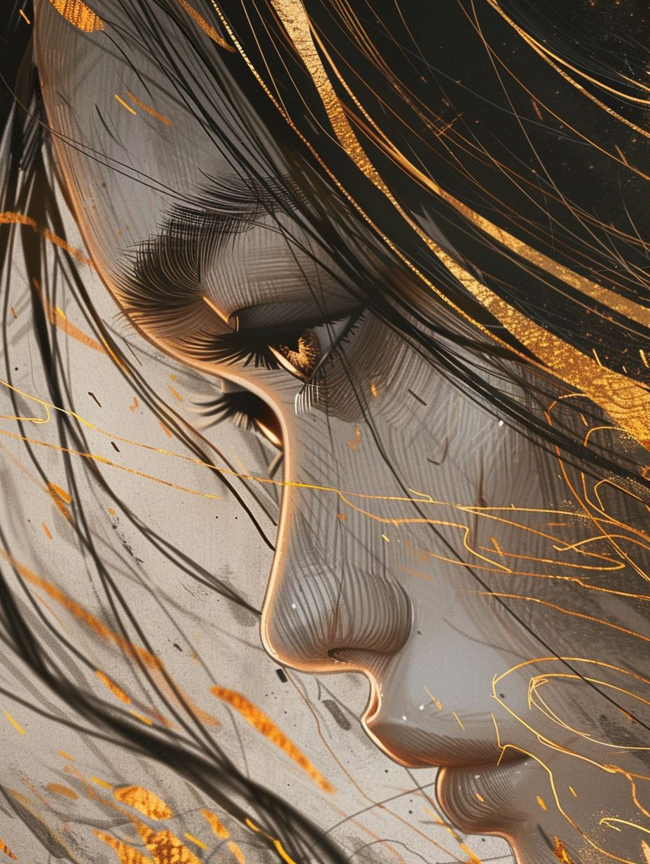 Gilded Ethereal Portrait Studies - Image 3