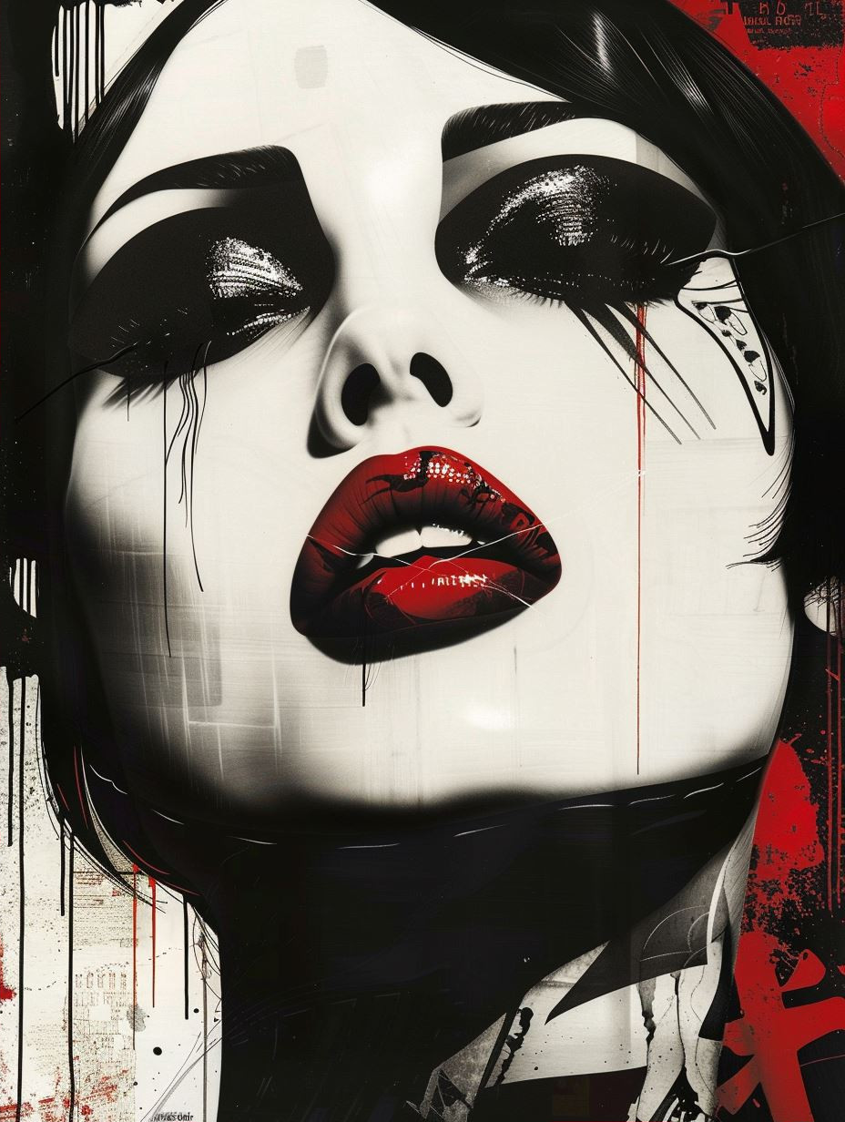 Dark Gothic Crimson Noir Portraits - Image 2