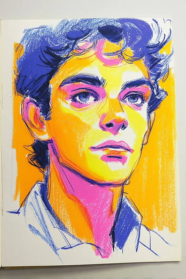 Vibrant Neon Pastel Art Studies - Image 1