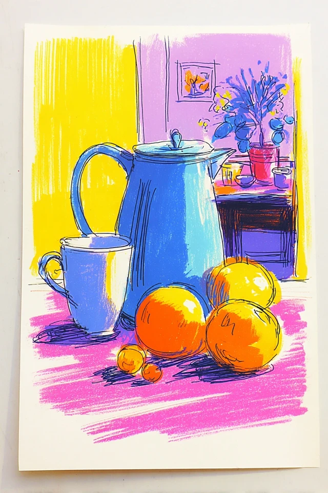 Vibrant Neon Pastel Art Studies - Image 3
