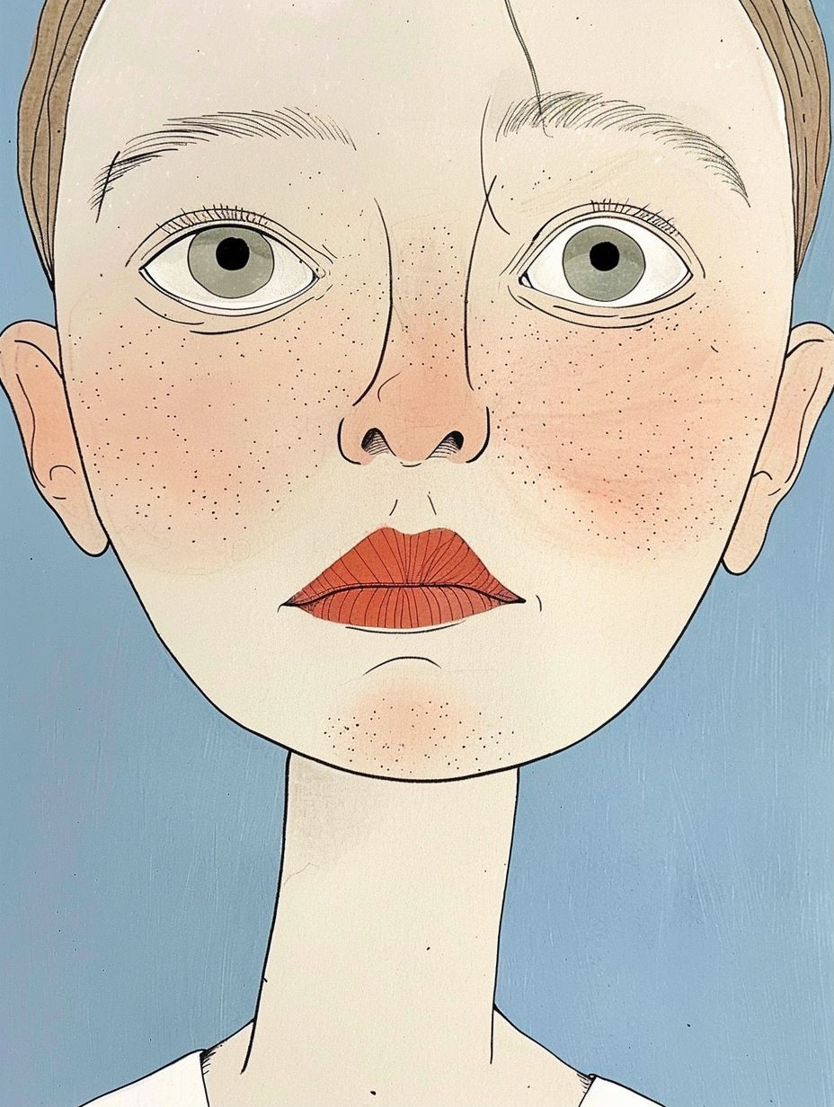 Minimalist Freckled Portrait Study