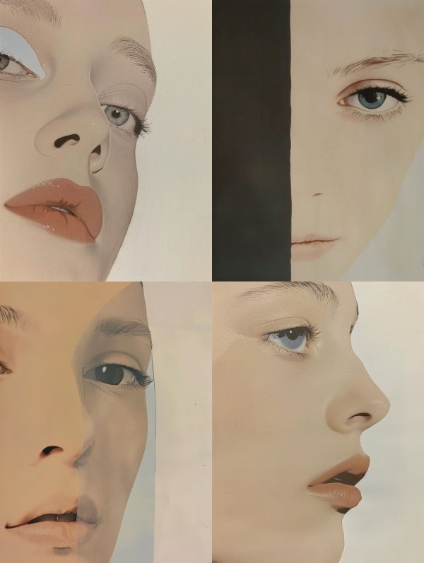 Surrealist Fragmented Portrait Study
