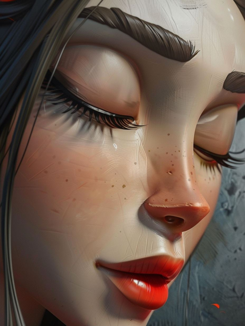 Ethereal Gaze of Crimson Desire - Image 2