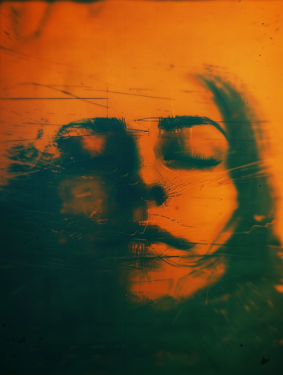 Amber Haze Distorted Portrait