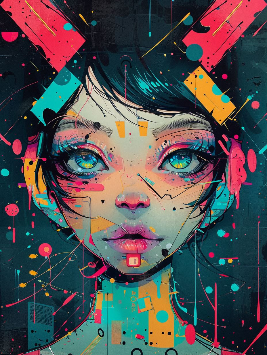 Neon Glitch Cyberpunk Portraits - Image 1