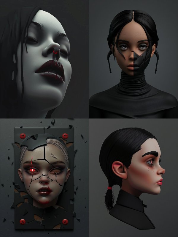 Dark Surrealism: Digital Portraits of Gothic Beauty