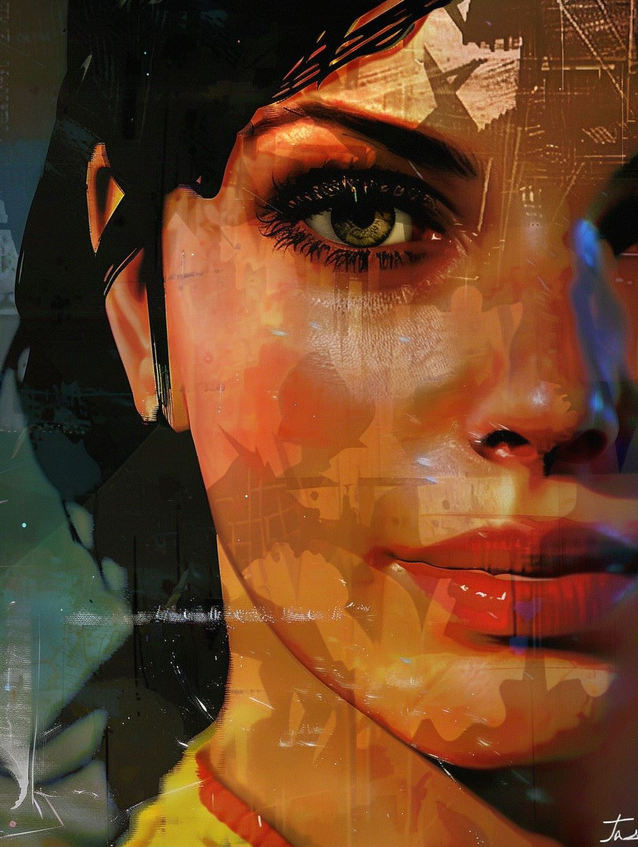 Abstract Impressionist Female Portraits - Image 1