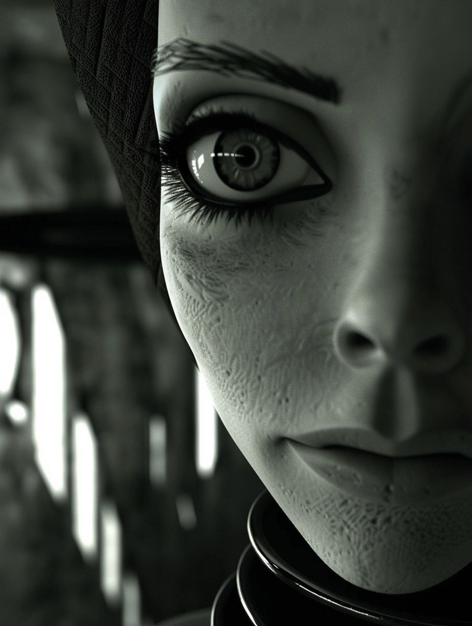 Noir Ethereal Shadow Portrait - Image 2
