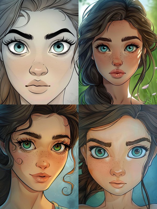 Ethereal Gazes: Digital Portrait Study