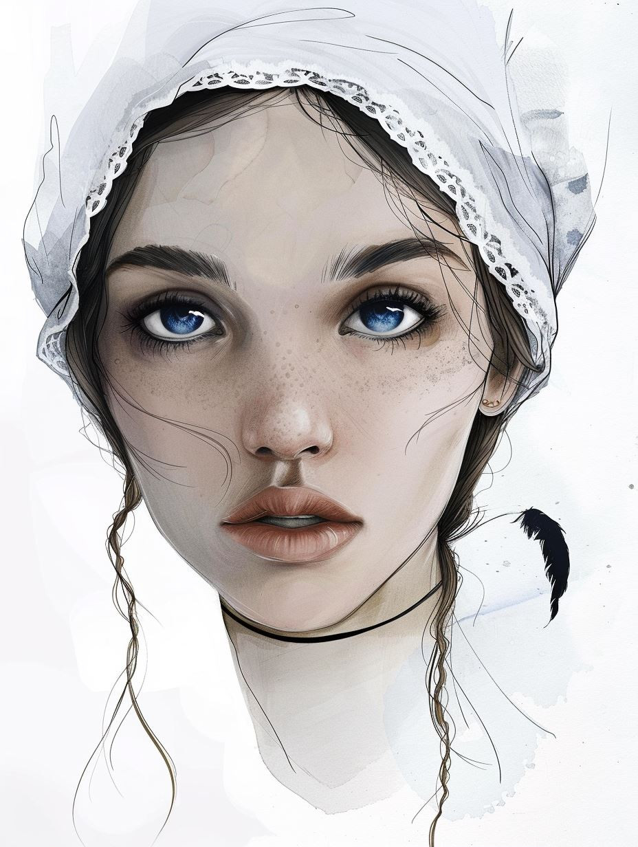 Ethereal Gaze in White Lace - Image 1