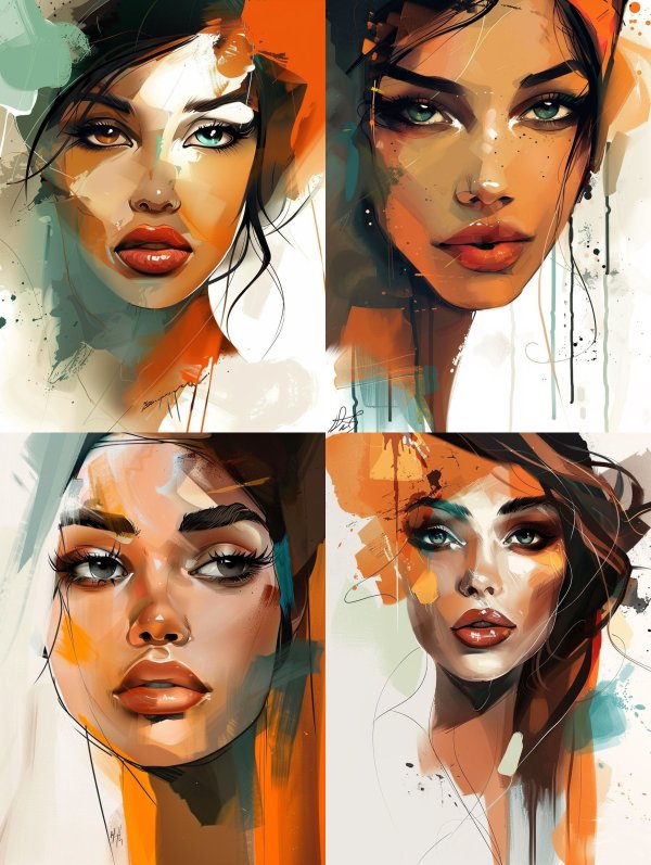 Abstract Fusion Portrait of Elegance