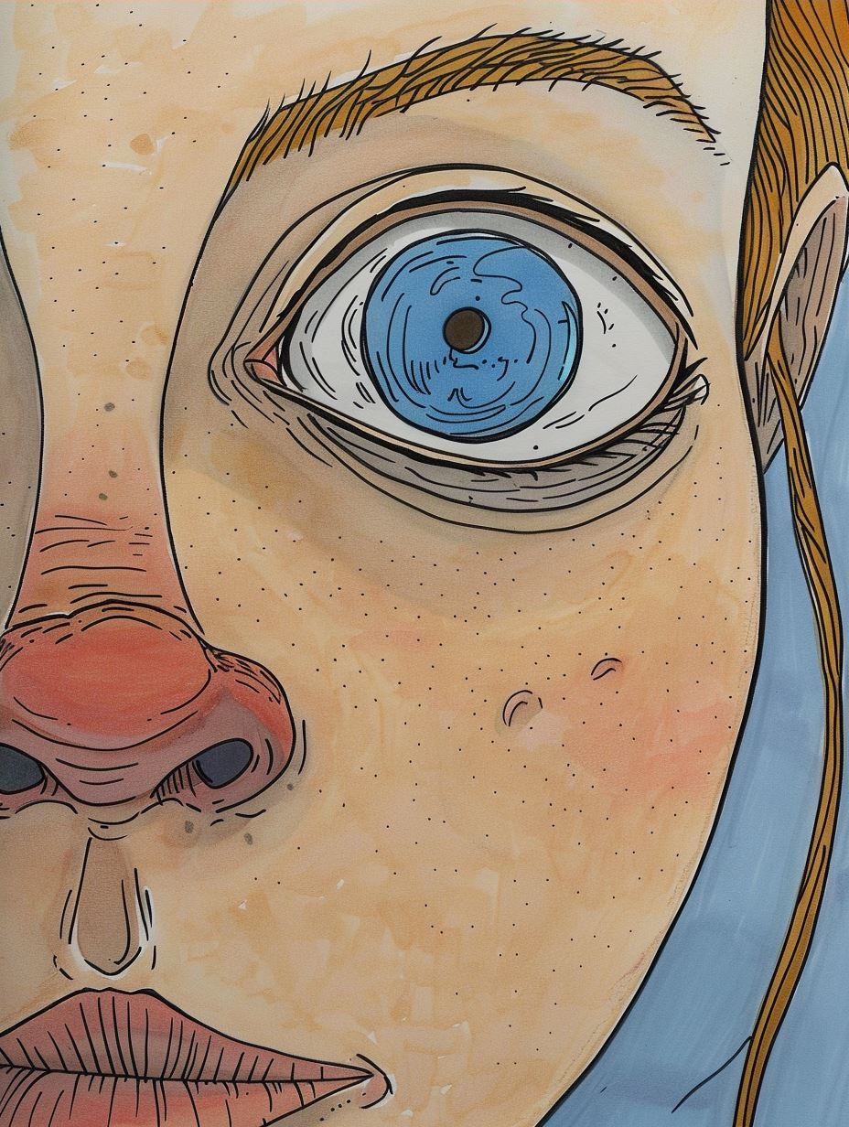 Melancholy Gazes in Ink and Color - Image 4
