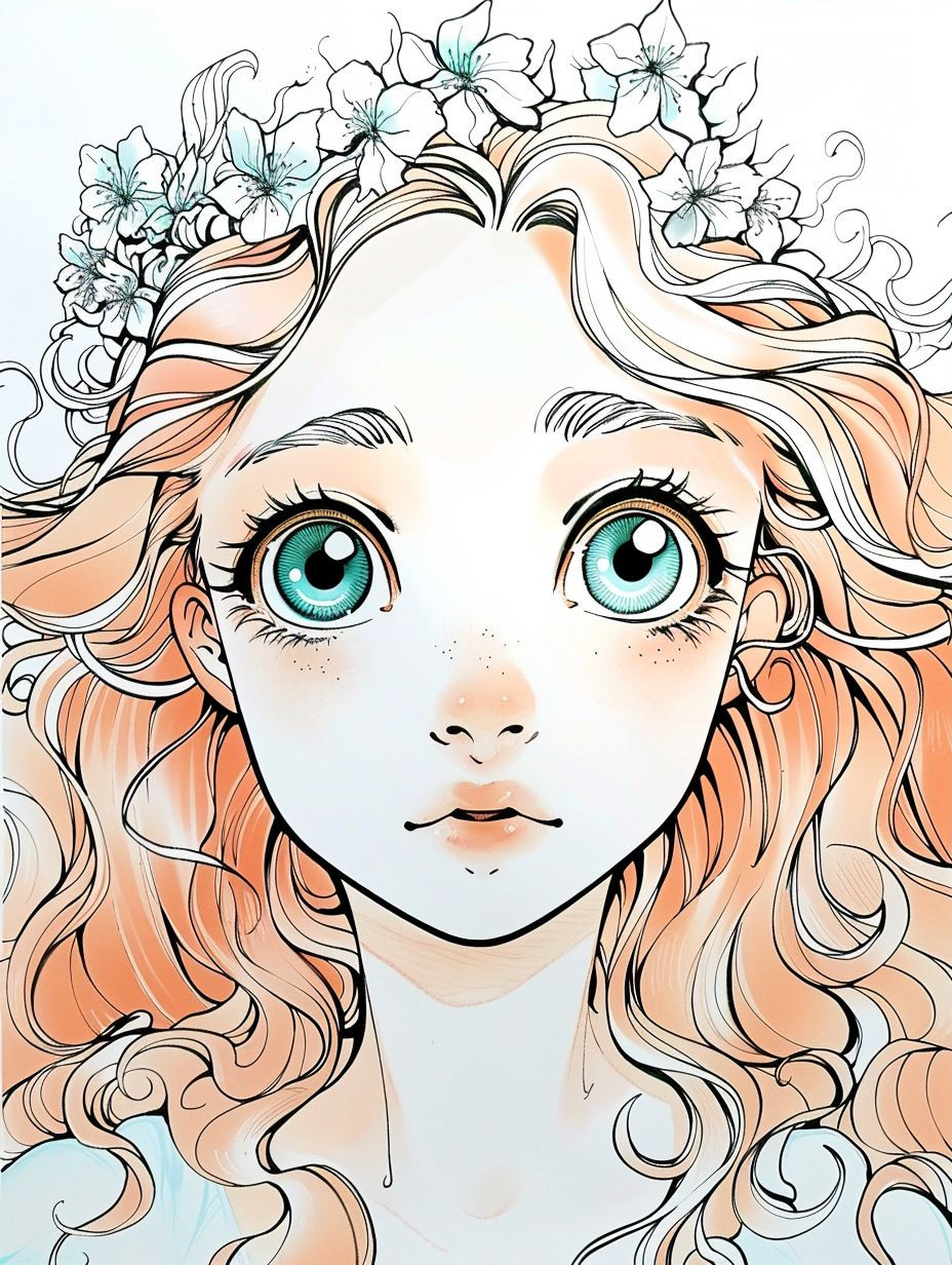 Ethereal Watercolor Gaze Portrait - Image 3