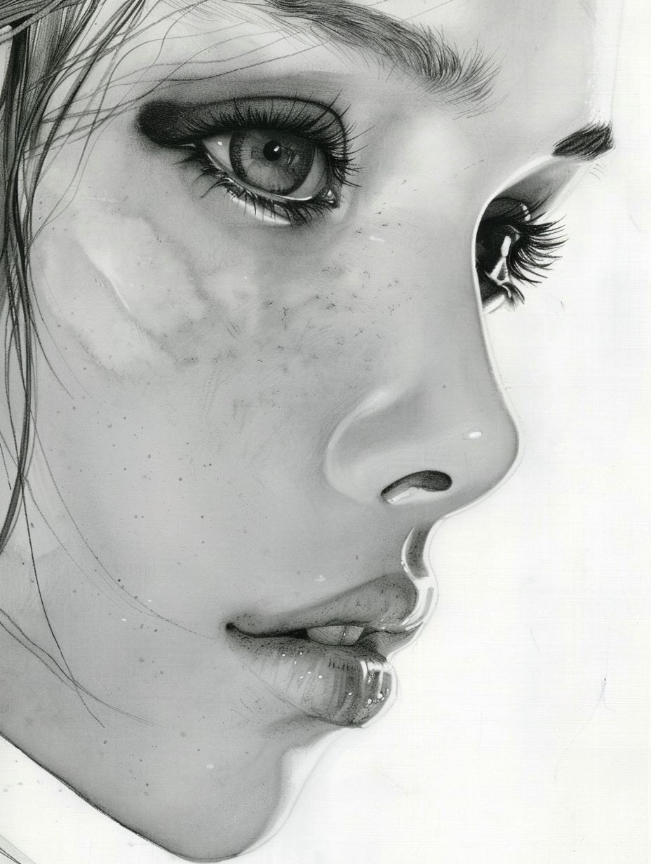 Ethereal Monochrome Female Portrait Studies - Image 1