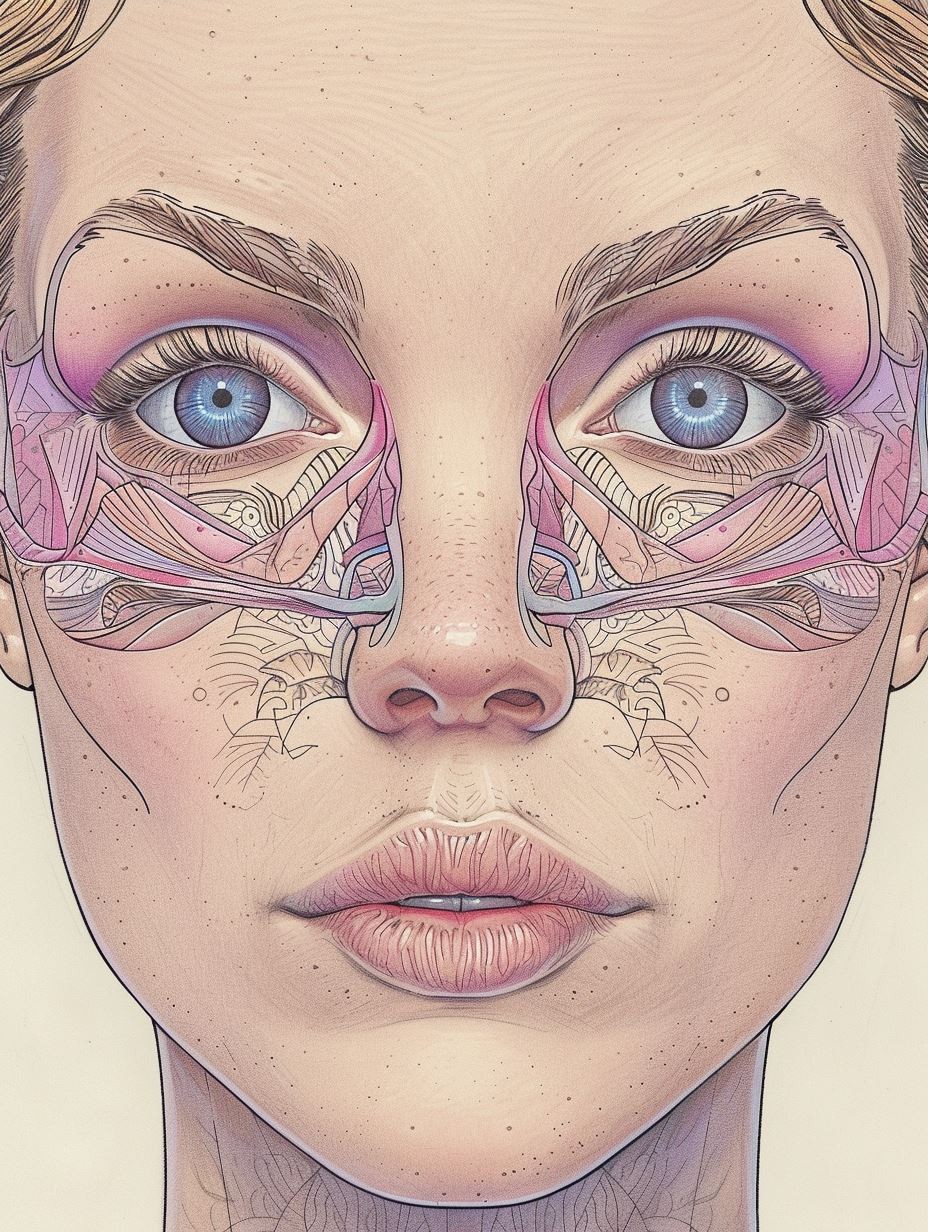 Ethereal Pastel Line Art Portrait - Image 3