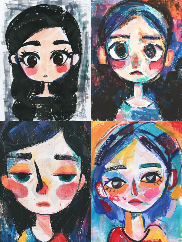 Expressive Stylized Female Portraits