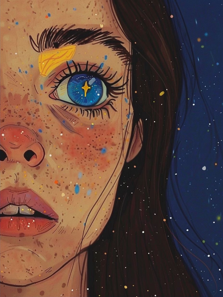 Melancholy Gaze in Blue - Image 2