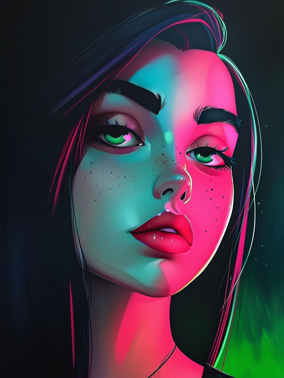 Neon Cyberpunk Portrait Glow - Image 2