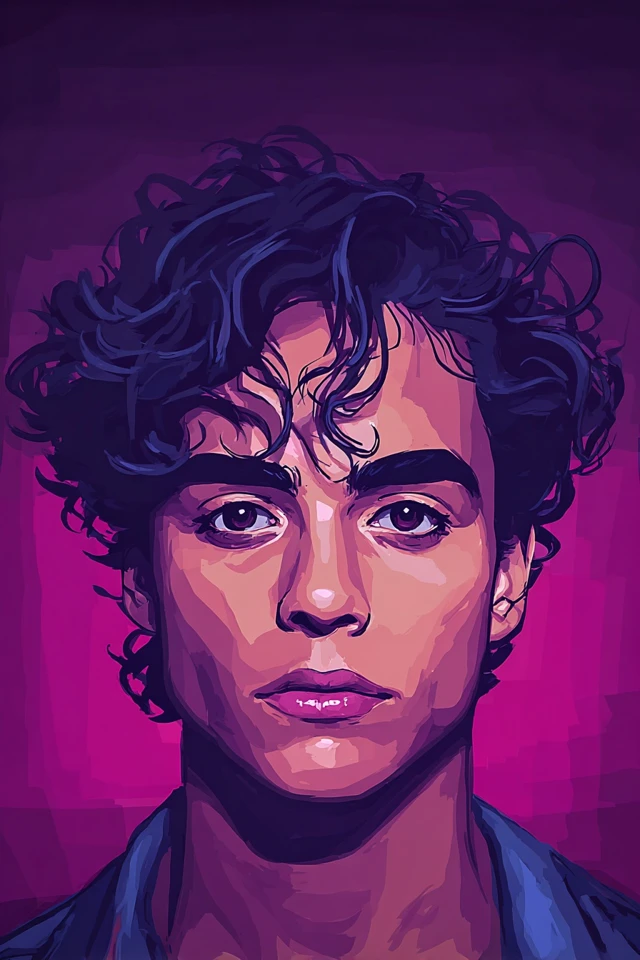 Neon Velvet Portrait - Image 1