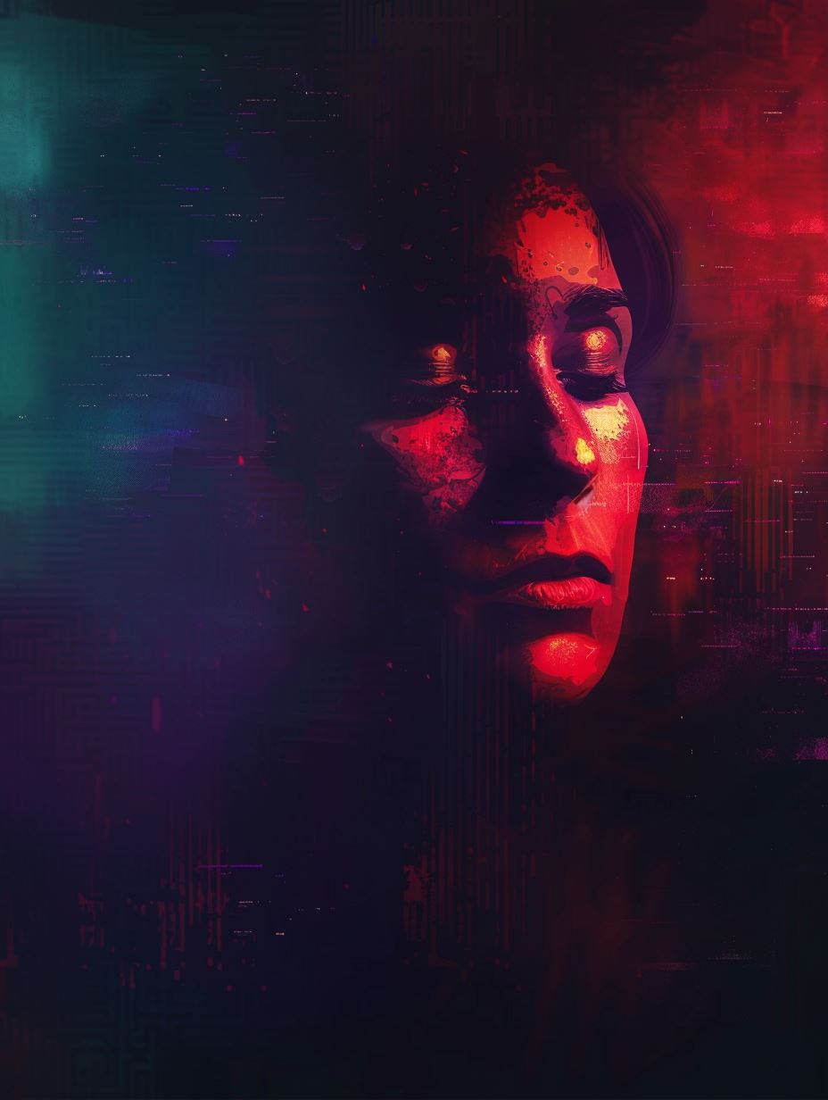 Neon Shadows Ethereal Portraiture - Image 1