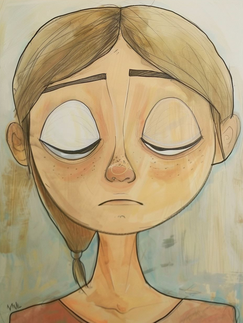Melancholy Sketch on Aged Parchment - Image 4