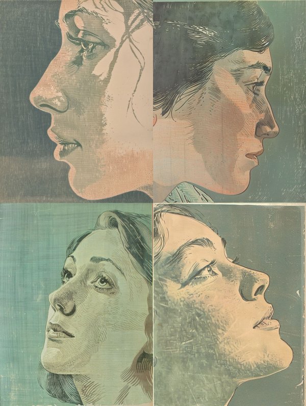 Vintage Linen Portrait Study