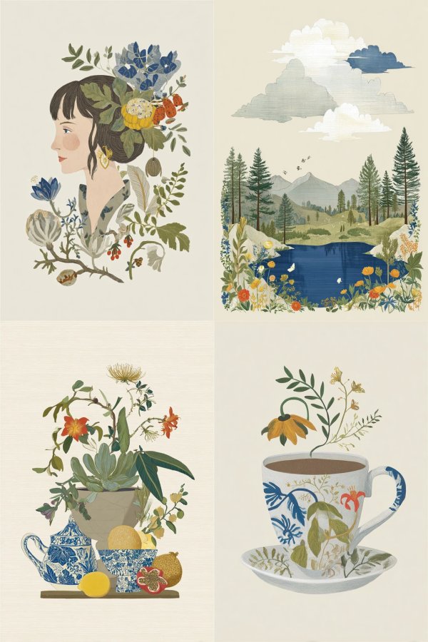 Botanical Dreams in Four Frames