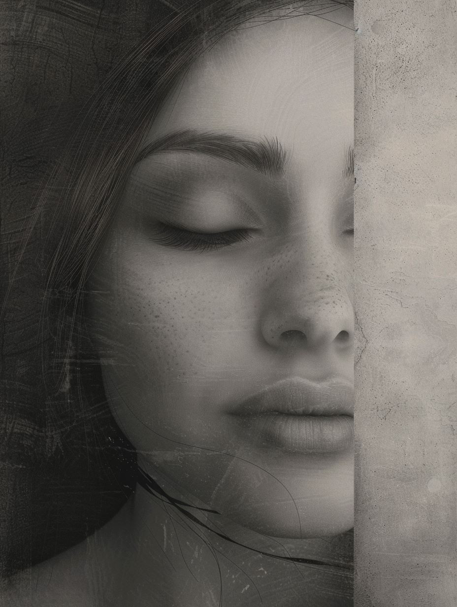 Ethereal Cracked Stone Portrait - Image 4