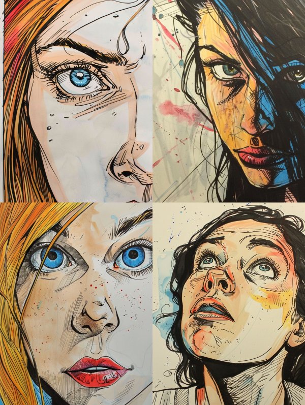Ink and Wash Portrait