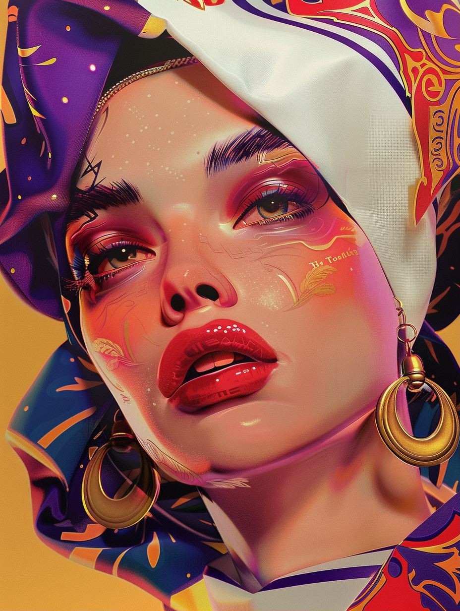 Vibrant Surrealist Portrait Collage - Image 1